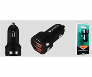 CANYON Univerzální 2xUSB auto nabíječka, Input 12V-24V, O...