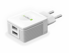 TECHLY 102932 Techly Two ports USB charger 230V -> 2x USB 5V 2.1A & 2.1A white