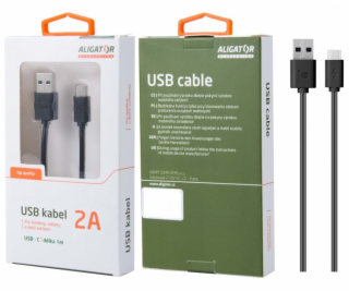 Datový kabel , USB-C, 2A, 1m, prodloužený konektor 9mm, č...