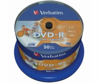 Verbatim DVD-R [ spindle 50 | 4.7GB | 16x | Wide Inkjet p...