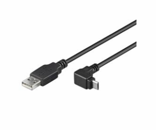 PremiumCord Kabel micro USB 2.0, A-B, 90°, 1m