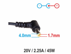 Akyga Nabíjecka na notebook 20V/2.25A 45W 4.0 x 1.7 mm pro Lenovo/IBM