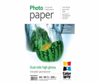 COLORWAY fotopapír/ dual-side high glossy 220g/m2, A4/ 50...