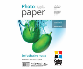 COLORWAY fotopapír/ matte self-adhesive 120g/m2, A4/ 50 kusů