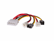 Akyga adaptér Molex/2 x 3-pin 12V/ 2 x 3-pin 5V/15cm