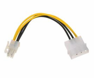 Akyga Molex - ATX/EPS 4-pin, 0.15m, Żółty (AK-CA-12)