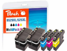 PEACH kompatibilní cartridge Brother LC529XL/LC525XL MultiPack Plus, 2xbk, c, m, y, 2x50 ml, 3x15 ml