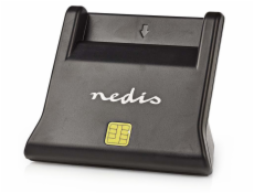 NEDIS čtečka čipových karet CRDRU2SM3BK/ Smart Card ID-1/ eObčanka/ standardní biometrické čipy/ USB 2.0/ černá