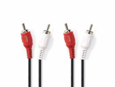 Nedis CAGB24200BK20 - Stereofonní Audio Kabel | 2x RCA Zástrčka - 2x RCA Zástrčka | 2 m | Černá barva