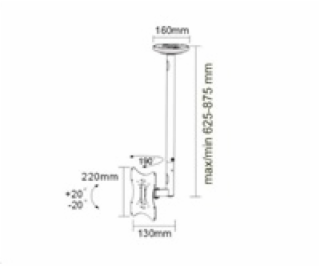 Stropní držák Tv Fiber Mounts DELTA504