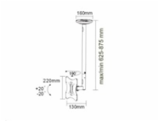 Stropní držák Tv Fiber Mounts DELTA504