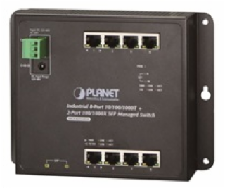 PLANET průmyslový plochý switch L2/L4, 8x1Gb, 2xSFP, 12-4...