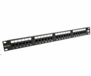 Solarix Patch panel  24 x RJ45 CAT6 UTP 350 MHz černý 1U