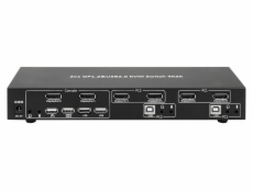 TECHLY 101928 2-port DisplayPort/USB dual-monitor KVM switch 2x1 with audio