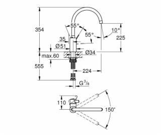 Grohe Eurosmart Cosmopolitan Single-Lever Sink Mixer, 1/2