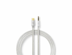 Nedis CCTB65940AL10 - USB-C Sluchátkový Kabel s Adaptérem | USB-C Zástrčka – 3,5 mm Zástrčka | 1 m | Hliníkový