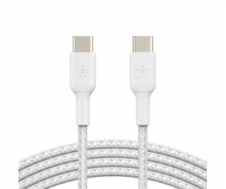 Belkin USB-C na USB-C kabel, 1m, bílý - odolný