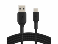 BELKIN kabel oplétaný USB-C - USB-A, 3m, černý