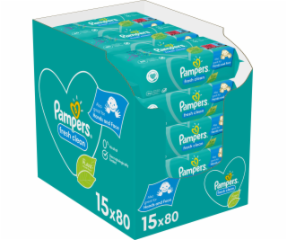 Pampers Fresh Clean Baby dětské čisticí ubrousky 15 balen...