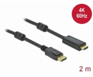 Delock Kabel z Active DisplayPort 1.2 na HDMI, 4K, 60 Hz 2 m