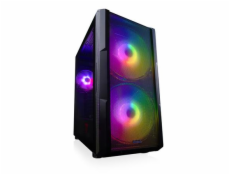 Modecom PC herní skříň VOLCANO AMIRANI ARGB BLACK MIDI, 2x USB 3.0, 1x USB-C, audio HD, černá, bez zdroje