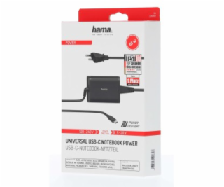 Hama USB-C napájecí zdroj, Power Delivery, 5-20 V, 65 W