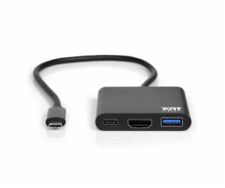 PORT CONNECT USB-C HUB, HDMI 1X 4K + USB-A + USB-C, černý