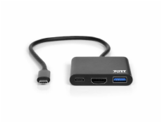 PORT CONNECT USB-C HUB, HDMI 1X 4K + USB-A + USB-C, černý