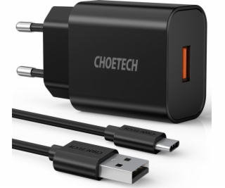 Q5003 Black Ładowarka sieciowa 1xUSB Quick Charge 3.0 3A 18W