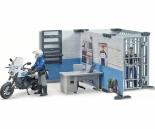 bworld Polizeistation mit Polizeimotorrad, Spielfigur