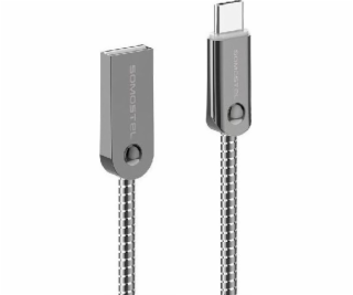 Kábel USB Somostel USB-A - USB-C 1 m Srebrny (BJ01)