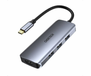 HUB-M19 Gray USB-C 7w1 4K 100W Power Delivery 3xUSB 3.0 S...