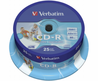 Verbatim CD-R 700MB 52x, Printable, spindle, 25ks (43439)
