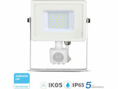 Floodlight V-TAC LED projektor 30W 2400lm 4000K SAMSUNG dióda s PIR pohybovým senzorom Biela IP65 458