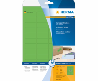 Herma barevné štítky A4, matný zelený papír, 960 ks (4369)