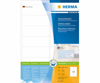 Herma Labels Premium A4, biely, matný papier, 1400 ks, za...