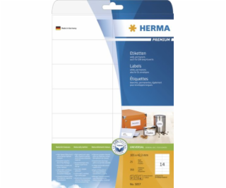 Herma Labels Premium 5057, A4, biela, 105 x 42,3 mm, matn...