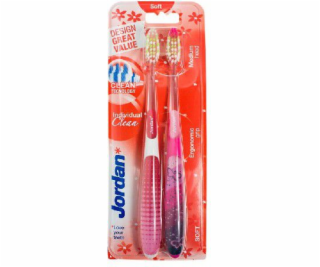 Jordan DUO Individual Clean Soft Toothbrush - mix farieb 2ks