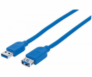 Kabel USB Manhattan USB-A - USB-A 1 m Niebieski (325394)