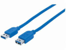 Kabel USB Manhattan USB-A - USB-A 1 m Niebieski (325394)