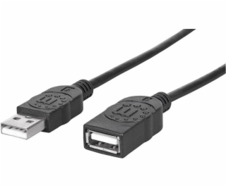 Kabel USB Manhattan USB-A - USB-A 1.8 m Czarny (338653)