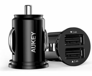 AUKEY auto nabíjecka 24W cerná 2-port USB-type A CC-S1