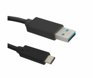 Kabel USB Qoltec USB-A - USB-C 0.25 m Czarny (50420)