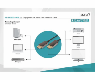 Kabel połączeniowy hybrydowy AOC DisplayPort 1.4 8K/60Hz ...