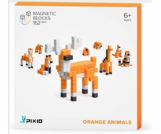 PIXIO Orange Animals magnetická stavebnice