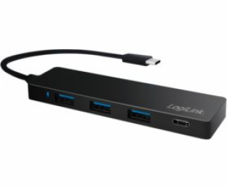 USB HUB LogiLink USB-C 3.1, 4portový, Ultra Slim, černý