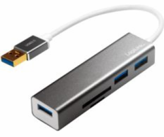 USB HUB LogiLink USB 3.0, 3portový, se čtečkou karet