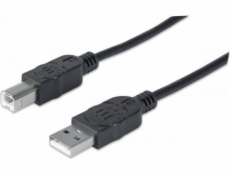 Kábel USB Manhattan USB-A - USB-B 5 m Czarny (337779)