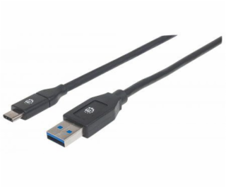 Kábel USB Manhattan USB-A - USB-C 2 m Czarny (354974)