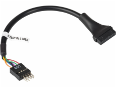 Akyga USB 19 pin - USB 9 pin, 0.2m, Czarny (AK-CA-75)